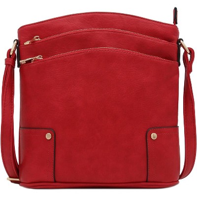 Paaaawaters Triple Zip Pocket Large Crossbody Bag
