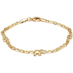 18K Gold Plated Flat Marina Elephant Anklet For Women - Made In Brazil - 1 of 4