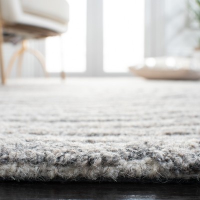 Beige and Gray Wool Handmade Tufted Runner Rug