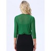 INSPIRE CHIC Women's 3/4 Sleeve Open Front Mesh Sheer Chiffon Bolero Shrug - 3 of 4