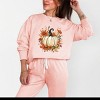 Simply Sage Market Fall Pumpkin Floral Lightweight Garment Dyed Sweatshirt - 2 of 4