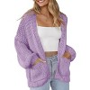 Womens Sweater Knit Cardigan with Pockets Open Front Cable Knit Sweater Chunky Thick Sweater Cardigan for Winter Comfy Knitwear - 3 of 4