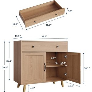 Wooden Storage Cabinet with Drawer & Doors ¨C Versatile Sideboard Buffet, Ideal for Living Room, Dining Room, Entryway, Bedroom, Coffee Bar Organizer - 1 of 4