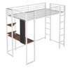 NicBex Twin Size Bunk Bed with Desk Metal Frame Bed Frame with 2 Shelves, Full Length Guardrails and 2 Ladders, No Box Spring Required - 3 of 4