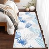 Washable Modern Botanical Area Rug for Living Room, Soft Non Slip Throw Carpet with Leaf Print for Bedroom Home Office - 2 of 4