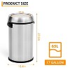 Acekool 17-Gallon Swing Lid Trash Can - Stainless Steel with Touchless Design - 4 of 4