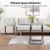 FurnitureR Folding TV Tray Tables, Foldable Side Table Dinner Trays, Marble Print Finish Snack Tables for Bed Couch Sofa, Space Saving, 2PCS, White - 4 of 4
