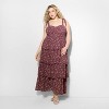 Women's Tiered Maxi A-Line Dress - Wild Fable™ Plum Purple Floral - 2 of 3