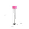 HomeRoots 53" Clear And Silver Crystal And Metal Floor Lamp With Hot Pink Linen Drum Shade - 3 of 4