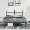 vidaXL Black Queen Metal Bed Frame with Headboard & Slats, No Mattress, Easy Assembly - 3 of 4
