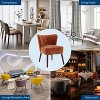 Modern Wingback Accent Chair – Upholstered Fabric with Wooden Legs for Living Room, Office, or Bedroom (Green/Brown) - 4 of 4