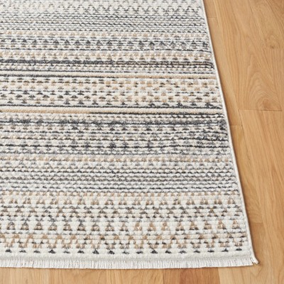 Sedona Ivory and Gray 4' Square Synthetic Area Rug