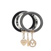MKF Collection Jasmine 3 Piece Bangle Wristlet and Keychain Set by Mia K- Black pewter - 2 of 4