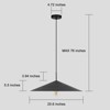 LLHZSY Farmhouse Single Rustic Pendant Ceiling Light Fixture, Black-W25 3/5" - 3 of 4
