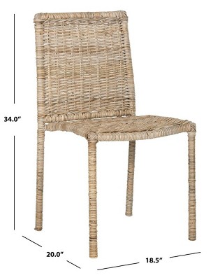 Gray Wicker Double Seating Dining Chair Set