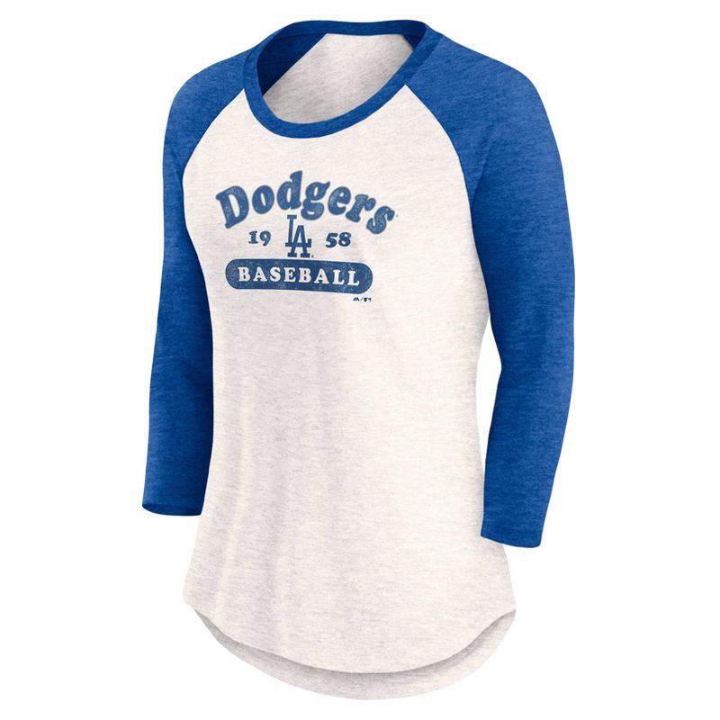 MLB Los Angeles Dodgers Women&#39;s 3/4 Fashion T-Shirt, 2 of 4