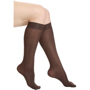 Comfort Choice Women's Plus Size 3-Pack Knee-High Compression Socks - 1 of 2
