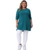 Women's Plus Size Crew Neck Long Sleeve Ribbed Knit Casual Loose Pullover Sweater with Pocket - Agnes Orinda - 3 of 4