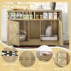 YOOCOZZ Multifunctional Hidden Cat Litter Box Enclosure with Double Door, Adjustable Dividers and Ventilation Holes - Brown - 3 of 4