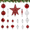 72Pcs Christmas Balls Ornaments Set, Funny Christmas Tree Decorations for Xmas Tree Hanging Shatterproof Baubles for Home Holiday Wedding Party Decor - 2 of 4