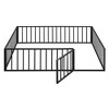 Queen Size Metal Floor Bed Frame with Fence and Door - 4 of 4