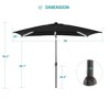 Sonkuki 6×9FT LED Rectangular Patio Umbrella w/Solar Lights, Push Button Tilt and Crank Handle - 3 of 4