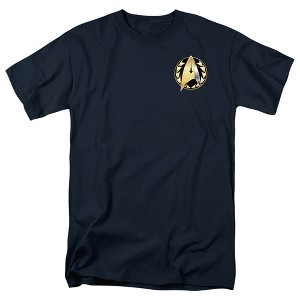 Star Trek Discovery Admiral Badge Adult T-Shirt Navy - 1 of 4