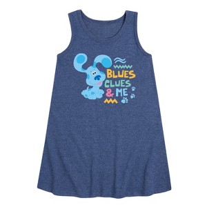 Girls' - Blue's Clues & You! - Blue's Clues & Me Graphic Sleeveless Aline Dress - 1 of 3