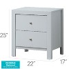 HomeStock White Nightstand 25x22x17 with Two Drawers, Compact Bedside Table for Storage and Clean Modern Bedroom Accent Furniture - 2 of 4