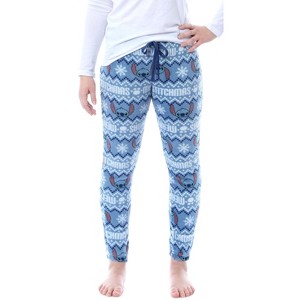 Disney Lilo & Stitch Juniors' Merry Stitchmas Plush Fleece Pajama Pants - 1 of 4