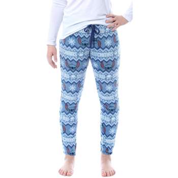 Disney Lilo And Stitch Juniors' Merry Stitchmas Plush Fleece Pajama Pants