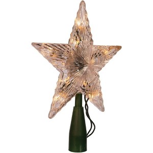 Kurt Adler Star Plastic Christmas 10-Light Set Treetop, Clear, 7in - 1 of 4