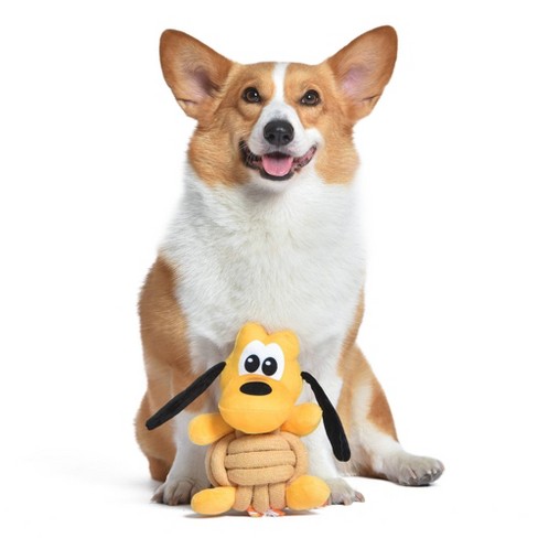 Disney Pluto Plush Rope Ball Squeaker Dog Toy - 9