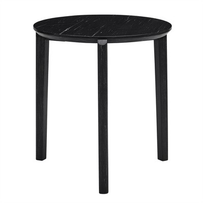 COWLOWN White Contemporary Round Living Room Table,  Accent Table with Sturdy Wooden Tripod Base, Space-Saving