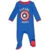 Marvel Avengers Hulk Captain America Spider-Man Baby 3 Pack Zip Up Sleep N' Play Coveralls Newborn to Infant  - 3 of 4