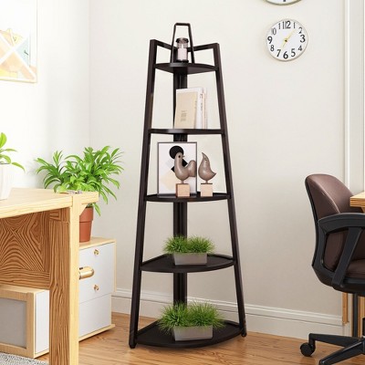 UbMelt 70 Inch Book Shelf Modern 5-Tier Display Corner Bookcase Storage Organzier for Living Room,Bedroom,Office