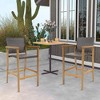 Tangkula Patio Rattan Bar Stool Set of 2 Outdoor PE Wicker Bar Chairs w/ Armrests & Sturdy Footrests - 4 of 4