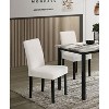 CAVINAS Dining Table Set for 4 Faux Marble Top Table with 4 Wool Fabric Upholstered Chairs for Kitchen - 2 of 4