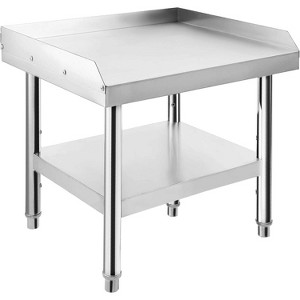 Equipment Grill Stand Table, 220 lbs Bottom Shelf | Adjustable Legs with 2" Edge Baffle | Ideal for Commercial Kitchens, Hotels, and Homes - 1 of 4