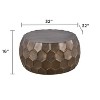 CT101 Modern Contemporary Round Aluminum material 32inCoffee Table, Farmhouse Table with Glossy Diamond-Patterned Base Gold - 2 of 4