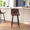 Flash Furniture Caleb Modern Armless 24 Inch Counter Height Stools Commercial Grade with Footrests and Matte Metal Frames, Set of 2 - 2 of 4