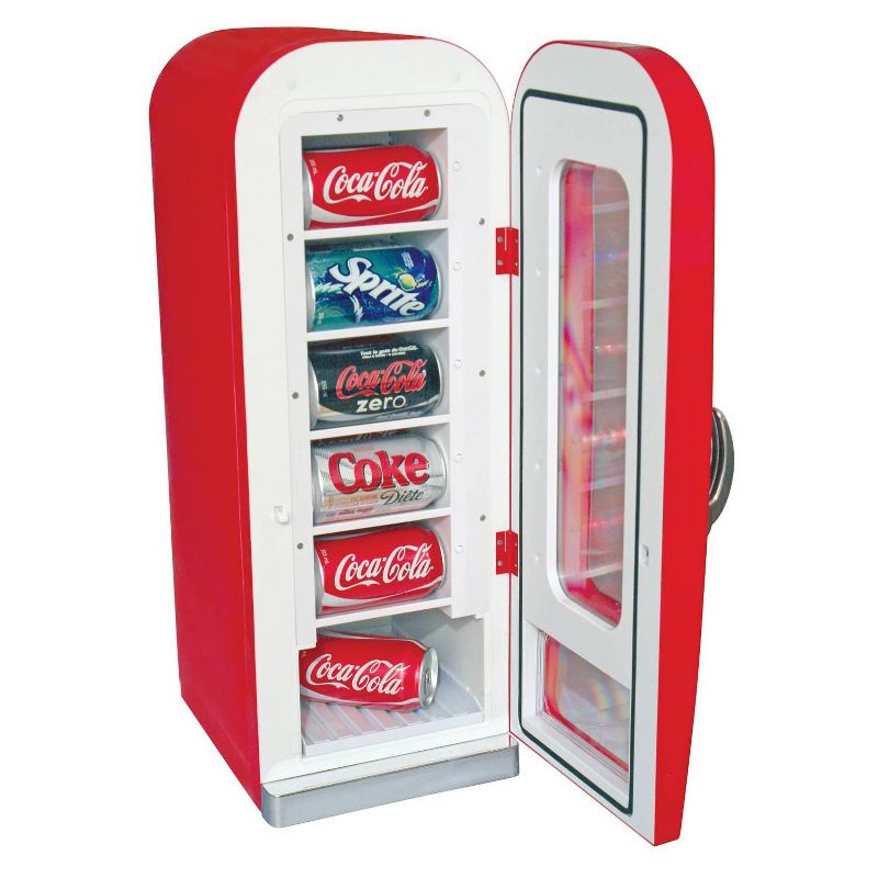 Coca-Cola Vending Machine Mini Fridge 12V DC 110V AC 10 Can Cooler - Red, 4 of 8