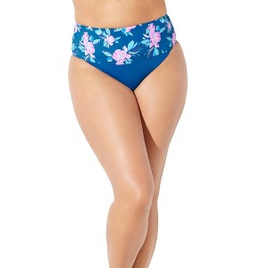 Swimsuits for All Women's Plus Size High Waist Foldover Swim Brief - 1 of 4