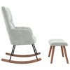 vidaXL Rocking Chair with Ottoman Light Gray Velvet - image 3 of 4