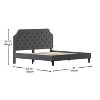 Merrick Lane Platform Bed with Slatted Support Contemporary Tufted Upholstery with Accent Nail Trim - 4 of 4