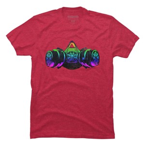 Men's Design By Humans Fluorescent Bomber Mask By Exosam T-Shirt - 1 of 4