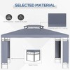 DOMETOUR Outsunny 10' x 13' Patio Gazebo, Double Roof Outdoor Shelter with Screen, for Garden, Lawn, Backyard, Deck, Gray - 4 of 4