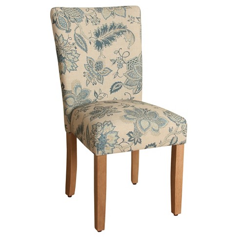 Set Of 2 Parsons Dining Chair Taupe navy Homepop Classic Upholstered Wood Legs Spot Clean Floral Pattern Target