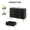 Dresser for Bedroom – 6 Drawer Chest with Gold Metal Handles, Bedroom Dresser with Gold Metal Legs - 2 of 4