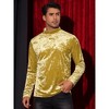 Lars Amadeus Men's Mock Turtleneck Long Sleeves Basic Velvet T-Shirt - 2 of 4